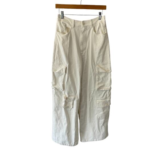 The Frankie‎ Shop Hailey Denim Oversized Cargo Pants in White Size Small - Picture 2 of 12